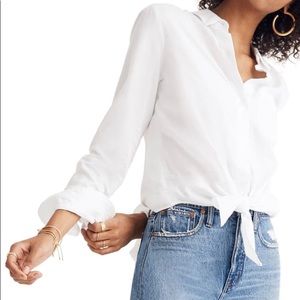 Madewell tie front button up